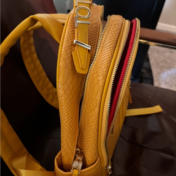 Yellow Textured Backpack - Picture 11 of 13